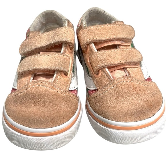 Vans Baby/Toddler Frog Frolic Old Skool V Sneakers Peach SZ 6 - Picture 5 of 8